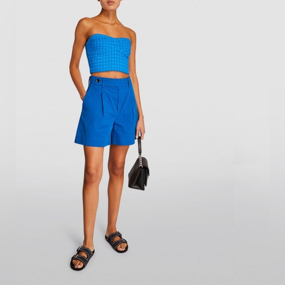 SANDRO Check Bandeau Crop Top sz S - Picture 5 of 10